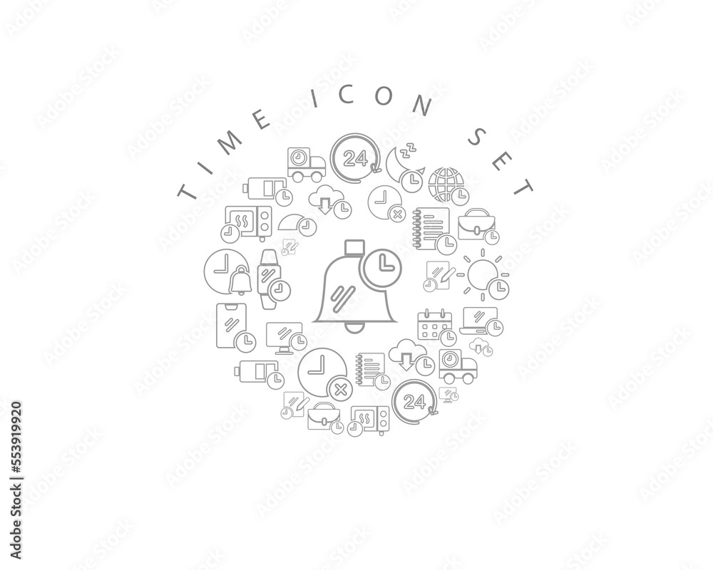 Vector time icon set 