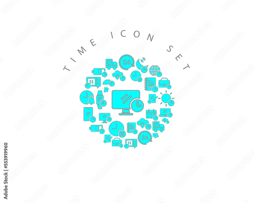 Vector time icon set Vector time icon set