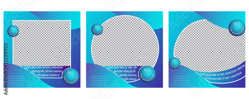 creative social media post frame vector illustration set.