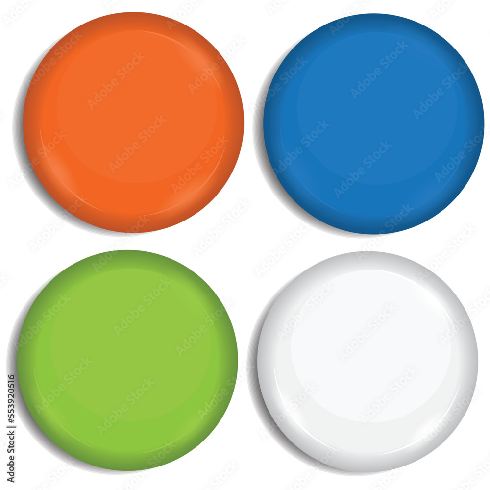 blank glossy badge set isolated on a white background blank glossy badge set isolated on a white background