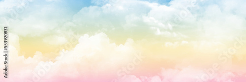 Pastel sky illustration in the panorama background