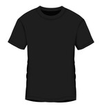 Blank Black Short Sleeve T-Shirt PNG Images Isolated With Transparent Background