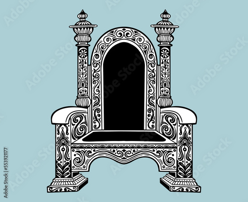 royal luxurious throne chair sketch hand drawn vector illustration isolated
