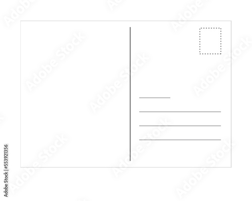 Blank post card isolated on a white background