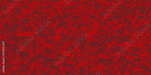Dark Red vector texture with circles. Abstract hexagon decorative design for posters, banners.