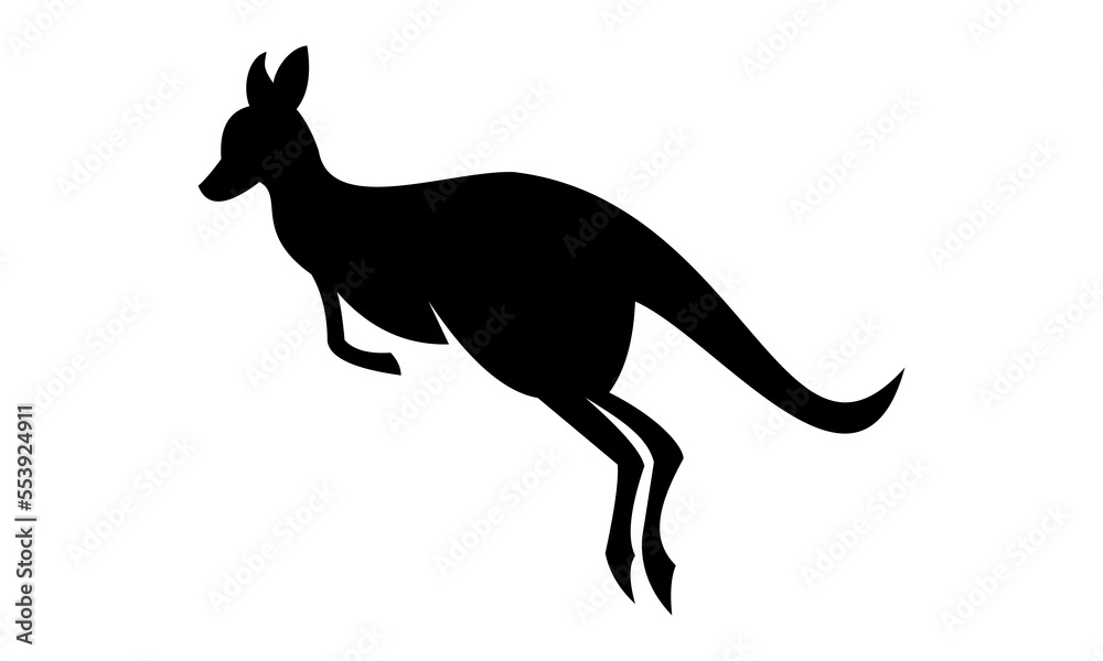 Fototapeta premium silhouette kangaroo vector logo