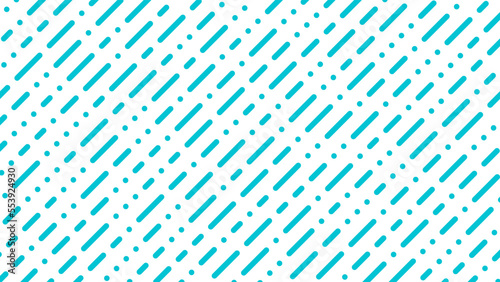 点と線の組み合わせの斜めストライプのデジタル背景のベクター素材　16:9　模様と背景無し（透過or白背景）　ベクター／透過PNG／JPEG　青緑