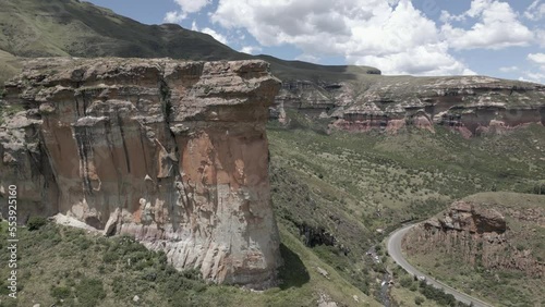 Ancient geologic stratigraphy displayed on Africa's Brandwag Buttress photo