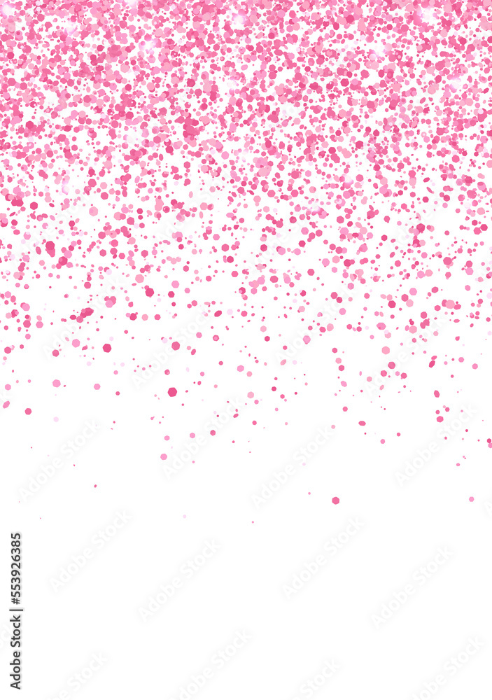 Sparkling scattered hot pink glitter