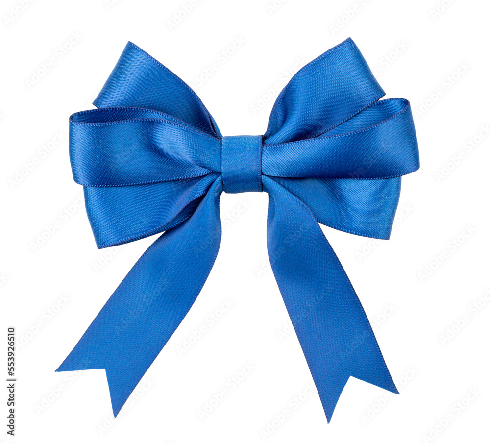 Blue bow isolated on a white background