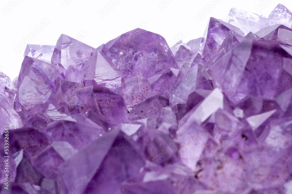 amethyst crystals on white background amethyst crystals on white background