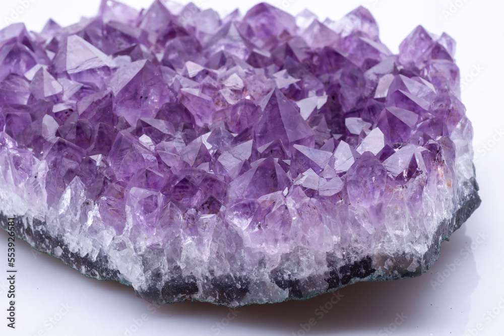 amethyst crystals on white background amethyst crystals on white background