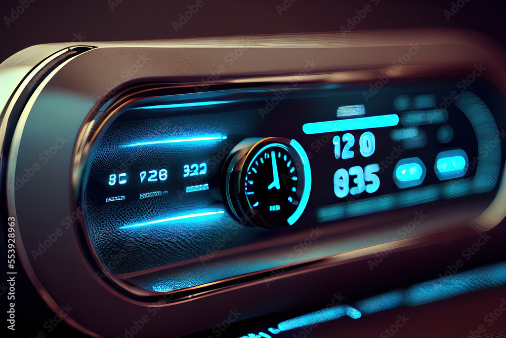 Obraz premium Futuristic car dashboard, Generative AI