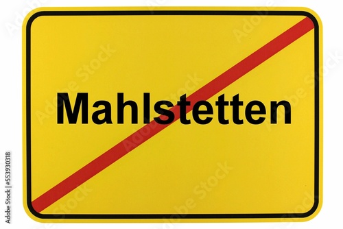 Illustration eines Ortsschildes der Gemeinde Mahlstetten in Baden-Württemberg photo