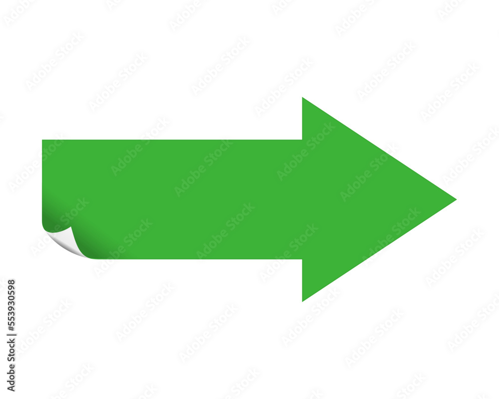 Green right arrow isolated on a white background Green right arrow isolated on a white background