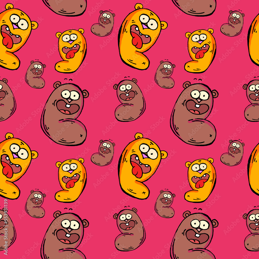 Obraz premium Cartoon Seals Repeating Pattern Clipart