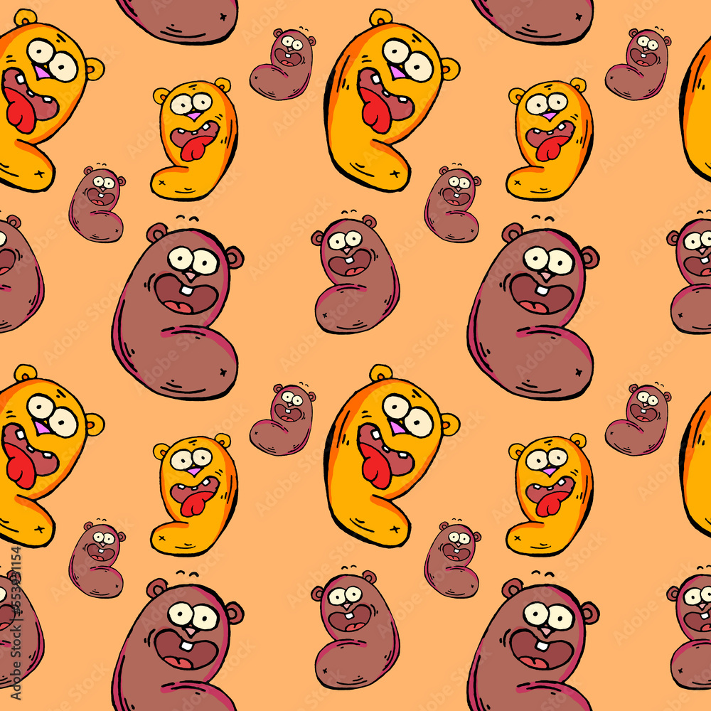 Cartoon Seals Repeating Pattern Clipart Stock Illustration | Adobe Stock