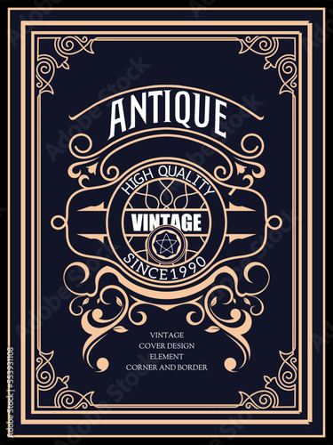 Elegant Vintage Ornament Design with Antique Victorian style and Decorative Patterns