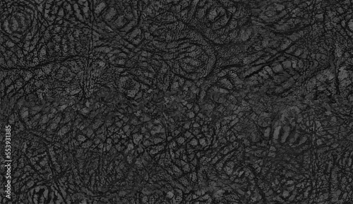Seamless black leather texture. Dark leather surface close up. 