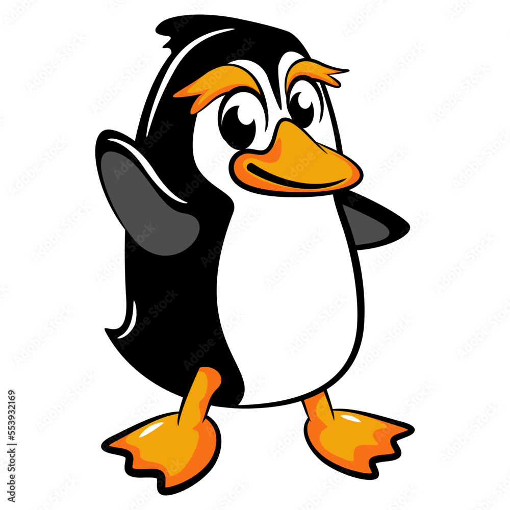 Obraz premium penguin character mascot vector illustration