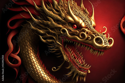 Chinese Dragon, Chinese lunar new year, luck and good fortune (generative ai) © Imagination Station