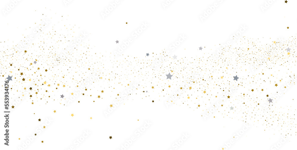 Obraz premium Silver gold stars confetti.