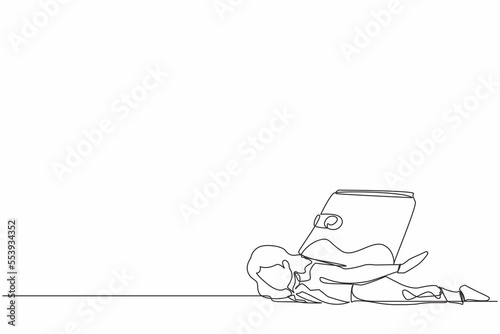 Single continuous line drawing unhappy businesswoman under heavy wallet burden. Stressed worker feeling bankrupt, no money. Financial crisis due to pandemic. One line draw design vector illustration