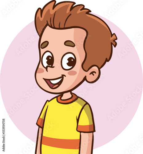 portrait of cute little children cartoon vector illustration