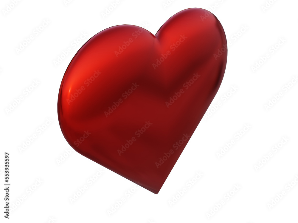 Lovely red heart. 3d render.