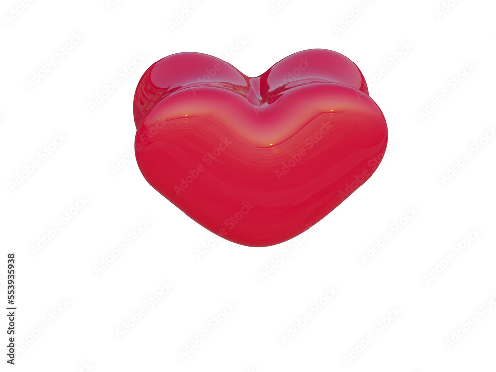 Lovely red heart. 3d render.