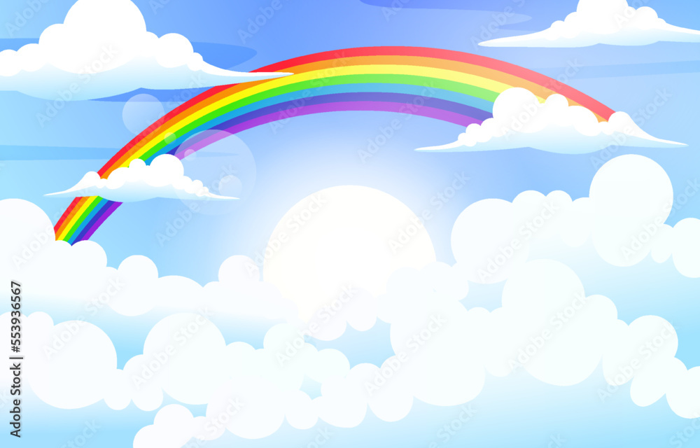 Beautiful Colorful Rainbow Cloud Sky Nature Background Beautiful Colorful Rainbow Cloud Sky Nature Background