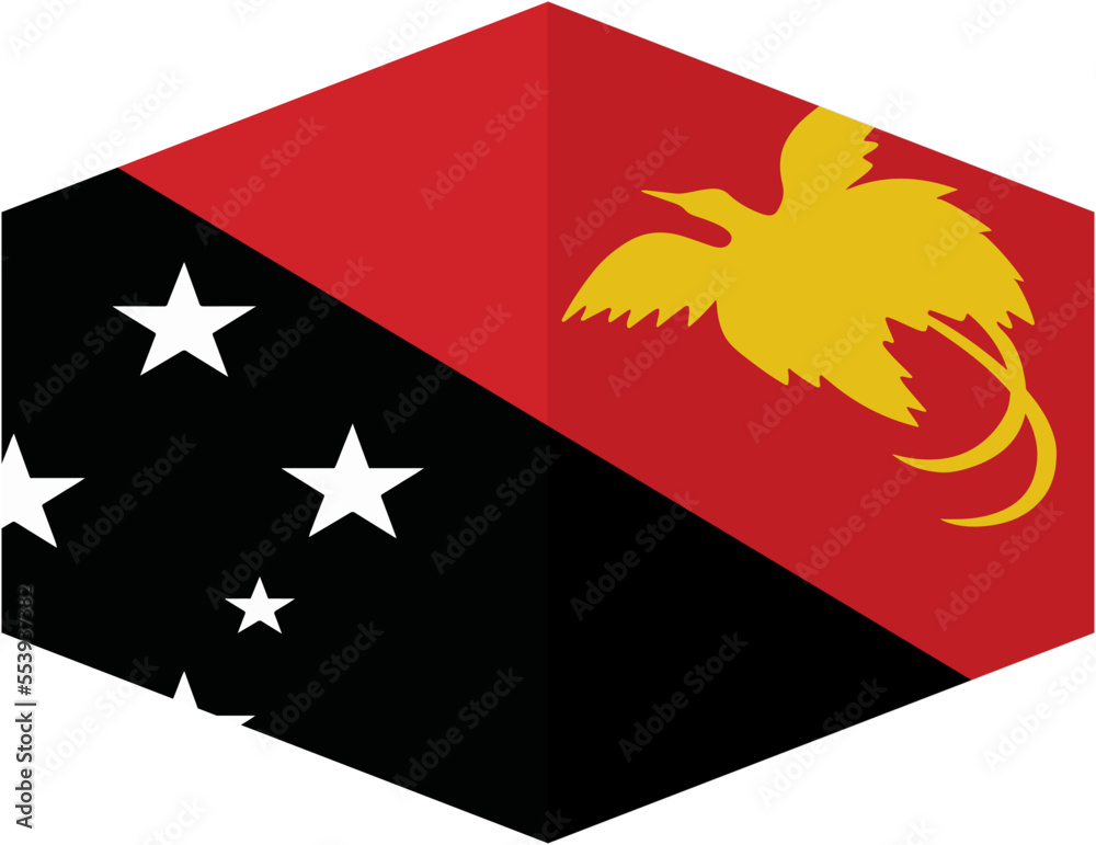 Papua New Guinea flag background with cloth texture.Papua New Guinea
