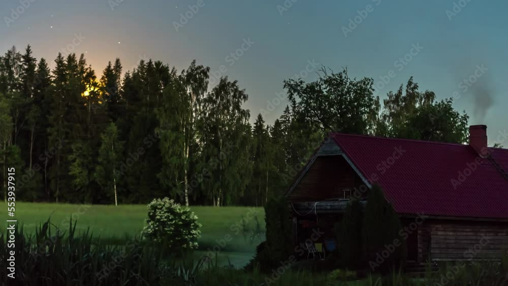 Amazing Hyperlapse of Farmhouse and Night Sky 