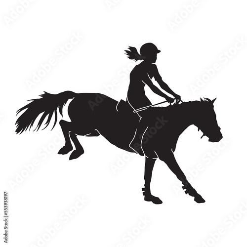 Silhouette of an equestrian athlete on a white background vector illustration
