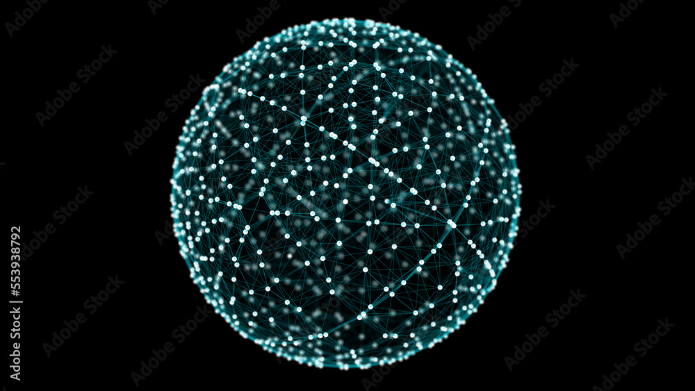 Global connections of particles in the technological sphere. Sphere of digital connections. Abstract detail technology in a networked world. 3d rendering. Global connections of particles in the technological sphere. Sphere of digital connections. Abstract detail technology in a networked world. 3d rendering.