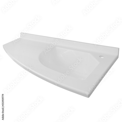 White ceramic sink (wash basin) for the bathroom isolated on the background.