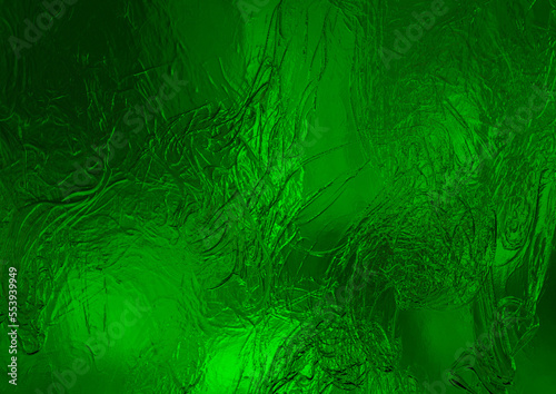 volumetric green background of glass or ice
