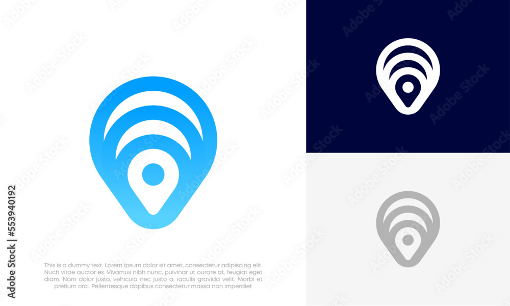 Wifi zone location logo design vector Wifi zone location logo design vector