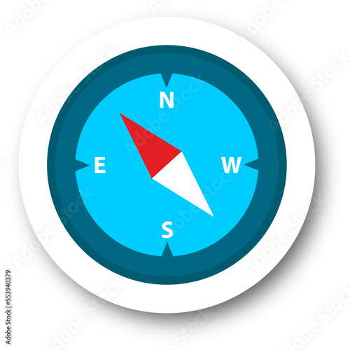 Free Download Compass icon in flat design style. Navigational signs illustration. - GFXLoad