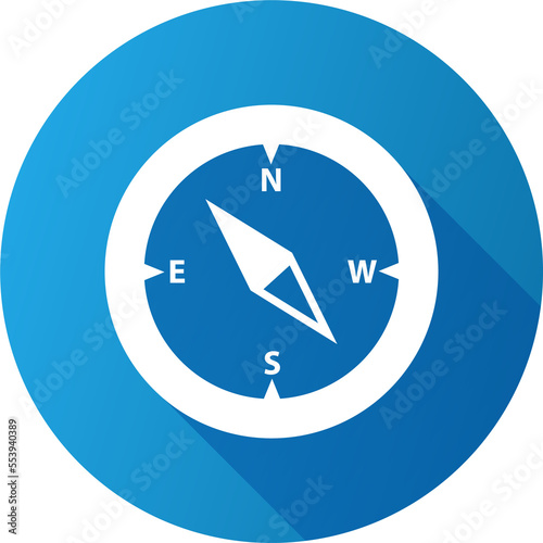 Free Download Compass icon in flat design style. Navigational signs illustration. - GFXLoad
