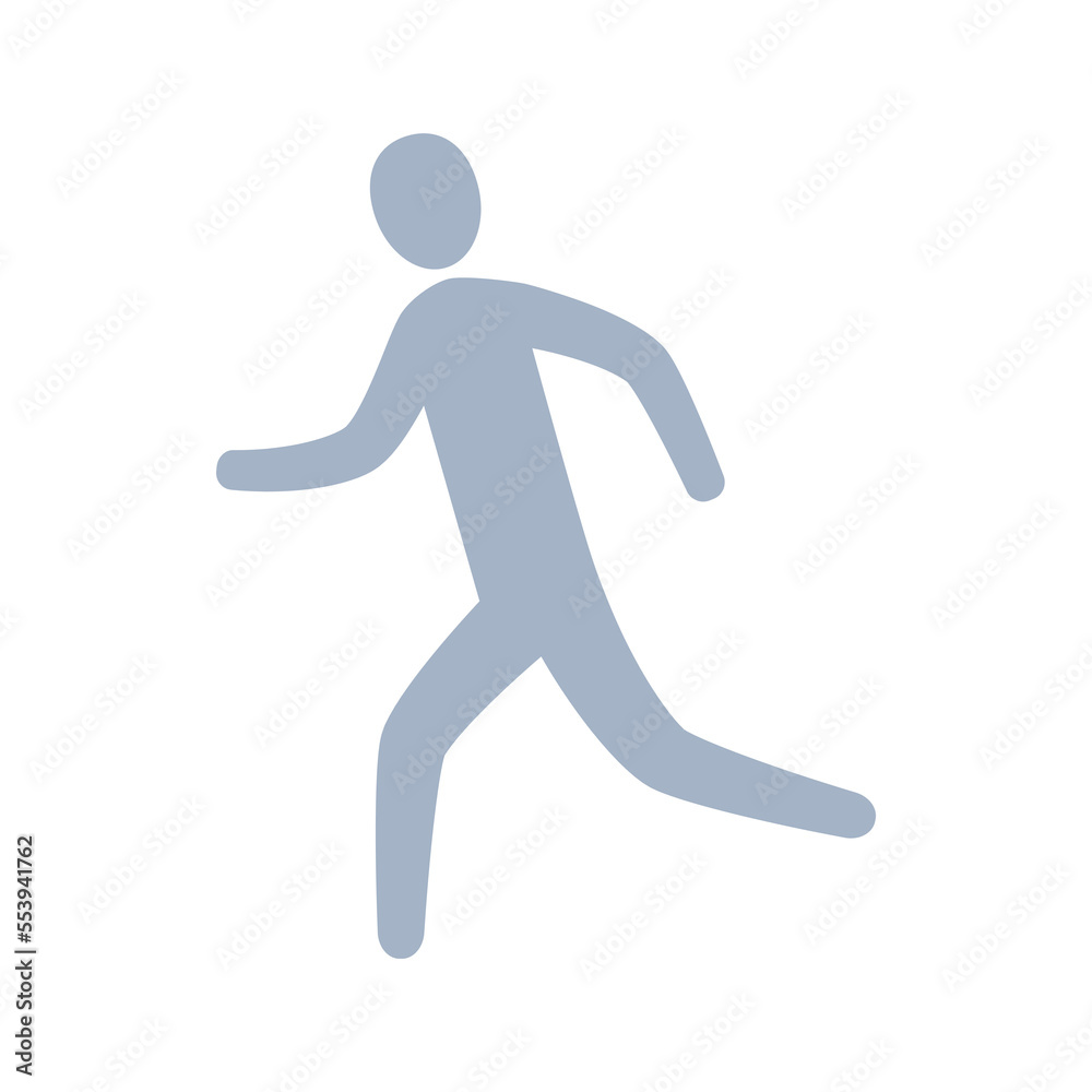 Human movement icon, silhouette illustration of running man. Human movement icon, silhouette illustration of running man.