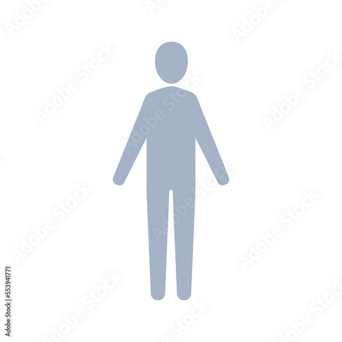 People icon on transparent background, human silhouette illustration.