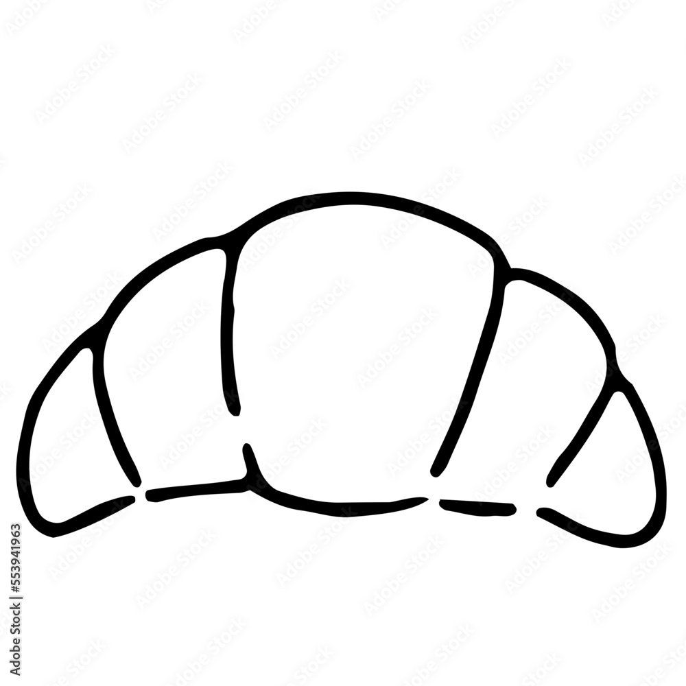 Croissant cartoon vector illustration in minimal design Croissant cartoon vector illustration in minimal design