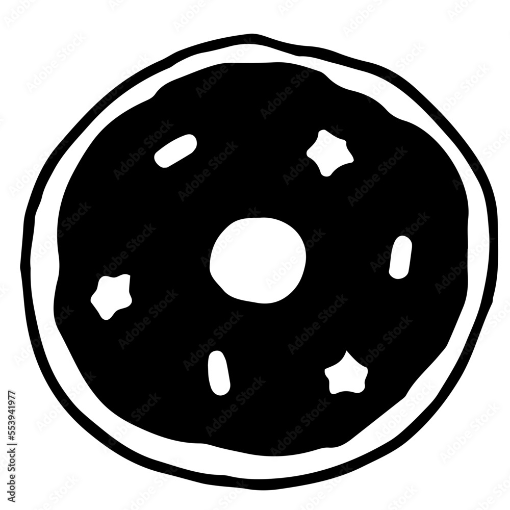 Fototapeta premium Donut cartoon vector illustration in minimal design