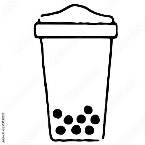 Bubble tea cartoon vector illustration in minimal design