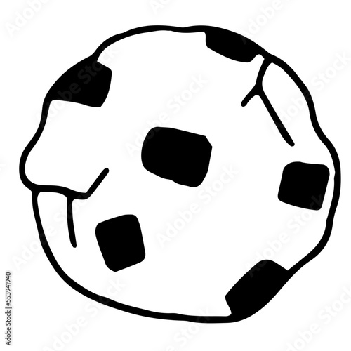 Chocolate chip cookie cartoon vector illustration in minimal design