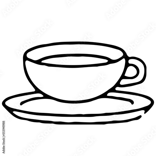Hot americano cartoon vector illustration in minimal design