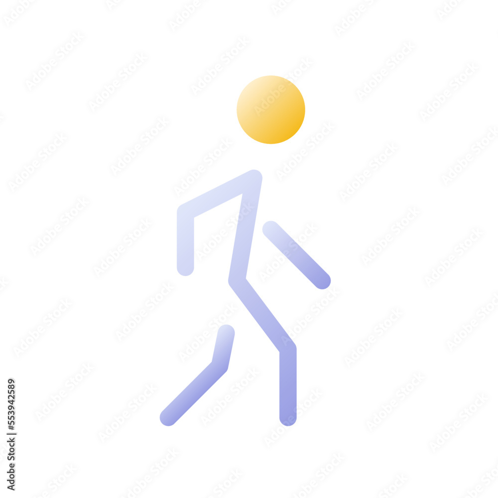 Human flat gradient two-color ui icon. Passer by. Pedestrian. Walking person. Citizen and resident. Simple filled pictogram. GUI, UX design for mobile application. Vector isolated RGB illustration Human flat gradient two-color ui icon. Passer by. Pedestrian. Walking person. Citizen and resident. Simple filled pictogram. GUI, UX design for mobile application. Vector isolated RGB illustration