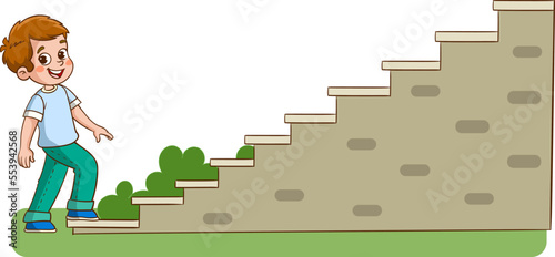 Stairs Crawling Boy cartoon vector 