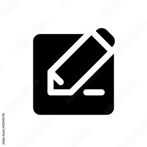 Edit text black glyph ui icon. Type message. Documents editing. User interface design. Silhouette symbol on white space. Solid pictogram for web, mobile. Isolated vector illustration